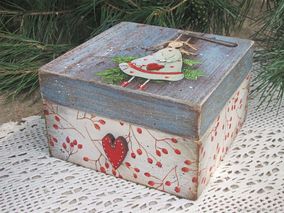 Декупаж деревянной коробки