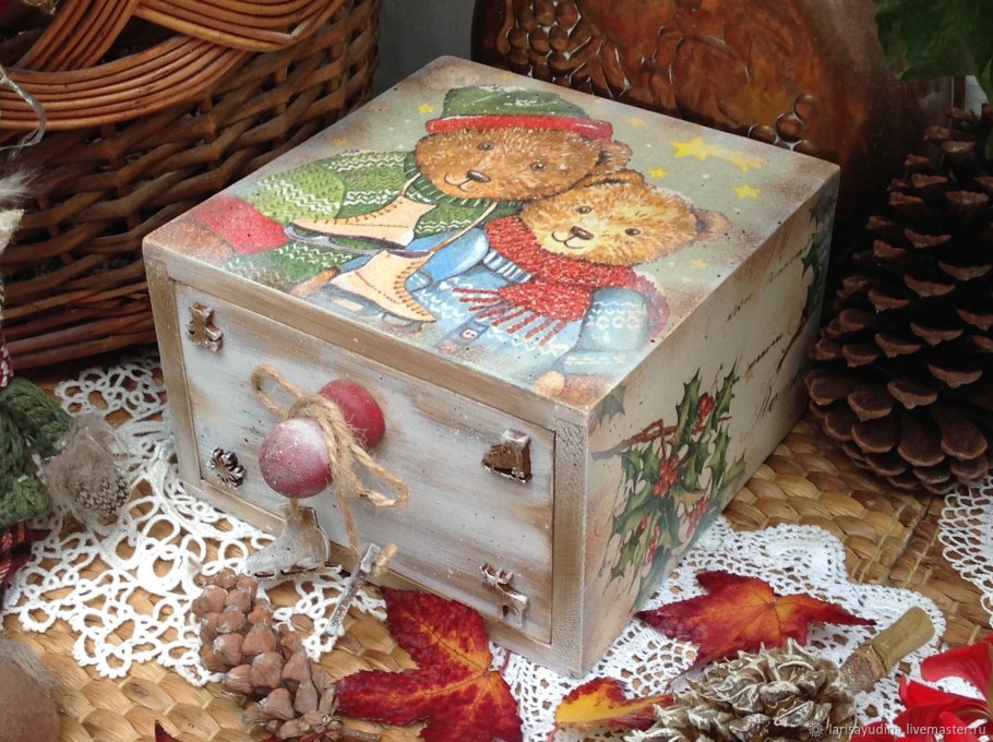 Декупаж коробочки шкатулки