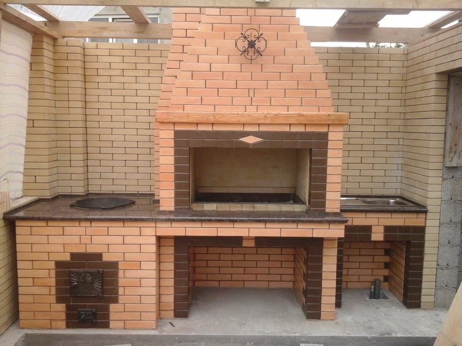 Зона барбекю с навесом