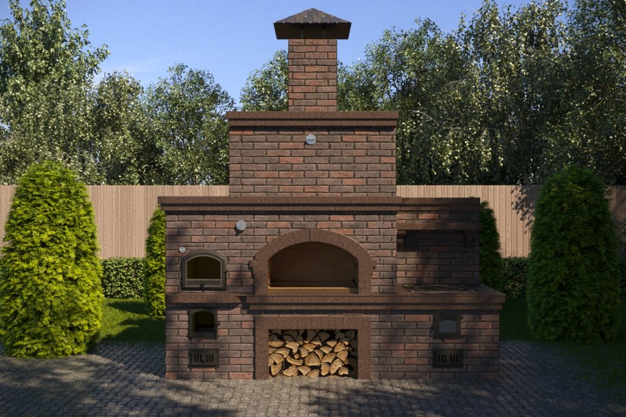 Дачный мангал из кирпича