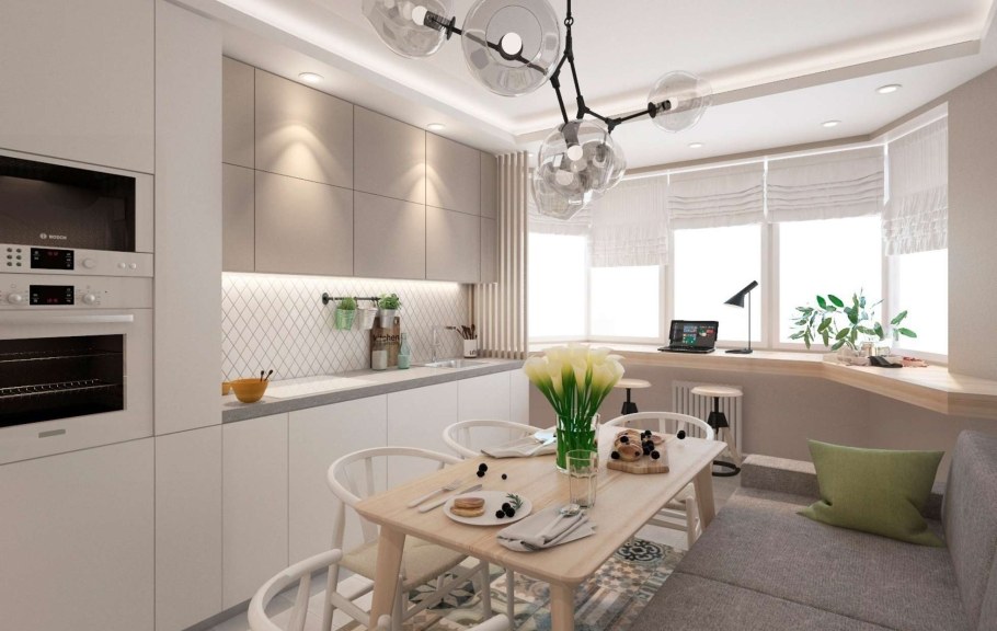 Планировка кухни п44 трешка