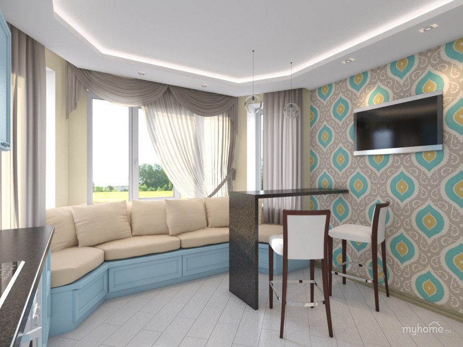 Интерьер трехкомнатной квартиры п44т