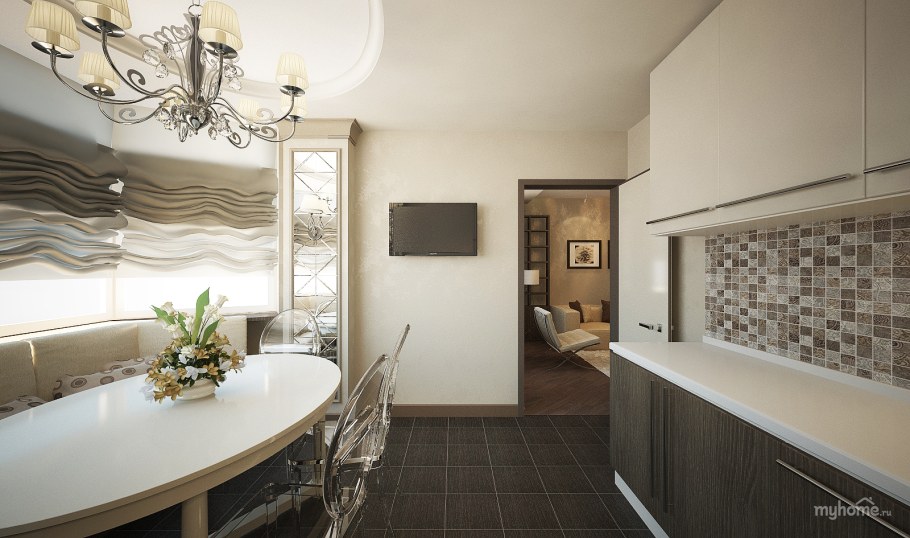 Современный интерьер однокомнатной квартиры