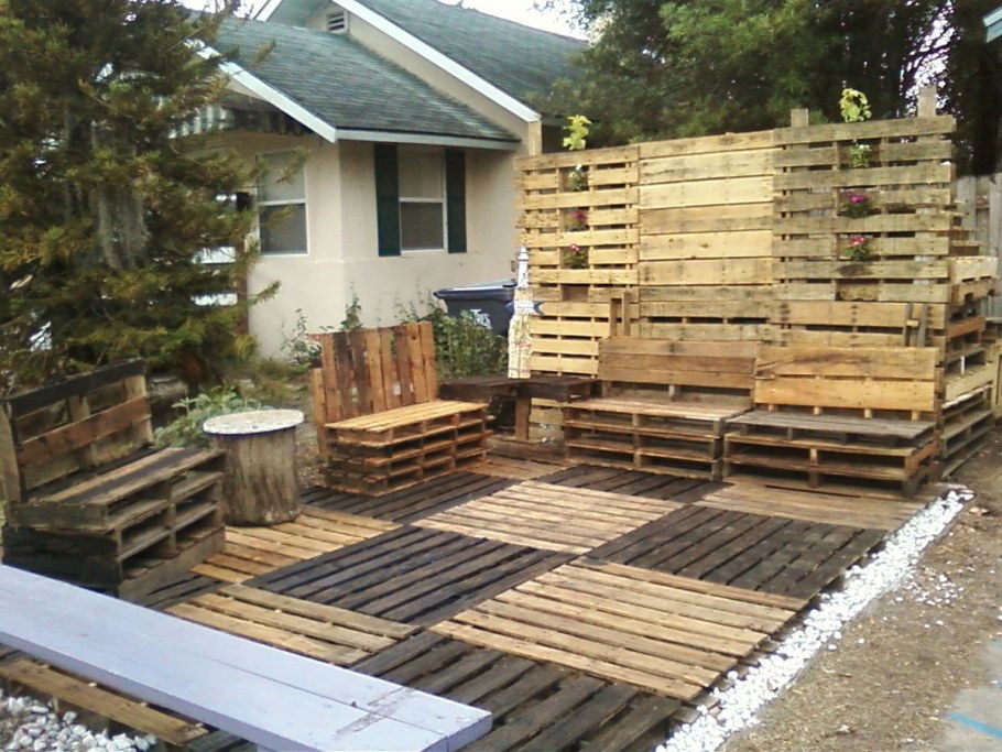 Настил из поддонов