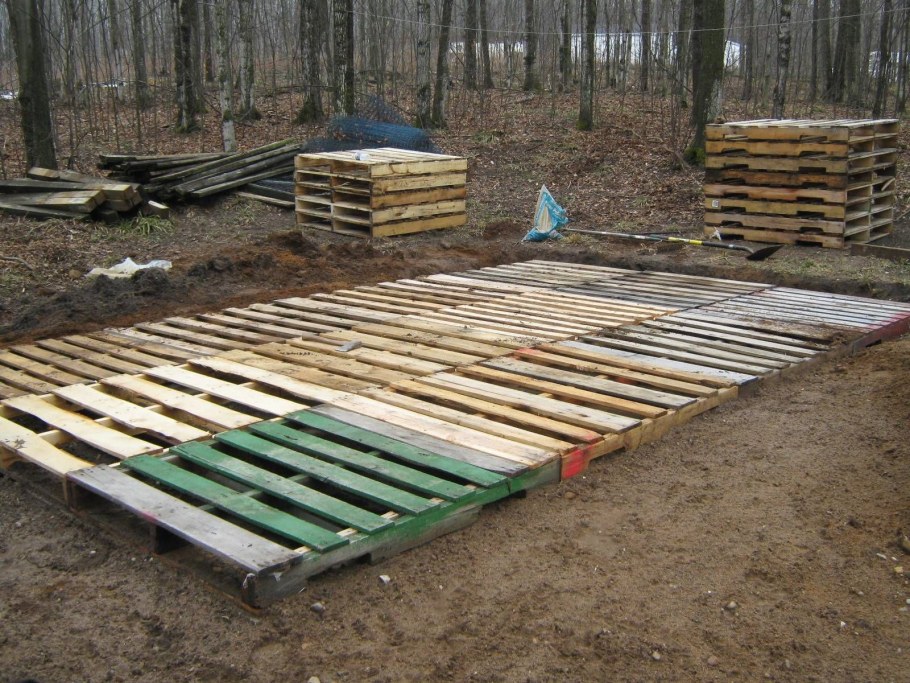 Настил из поддонов