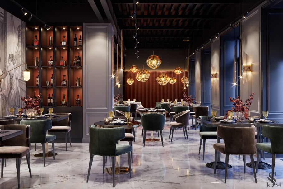 Дизайн интерьеров ресторана при отеле