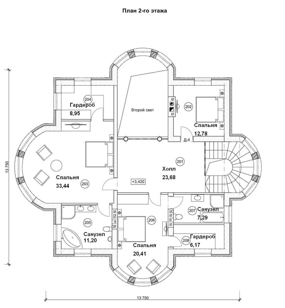 План дома чертеж с размерами двухэтажный