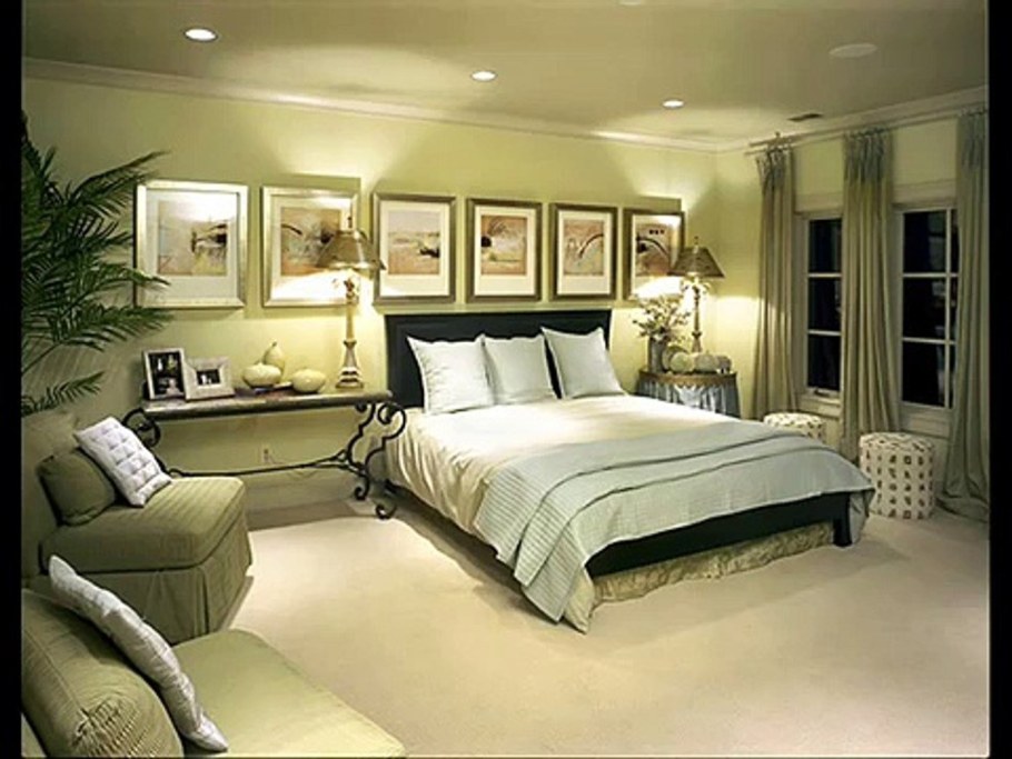 Спальня в оливковом цвете