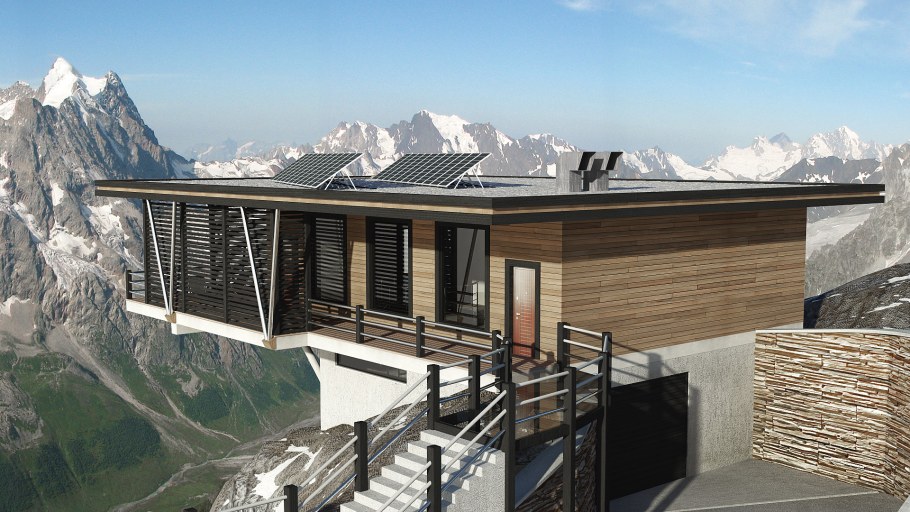 Дом на сваях в горах