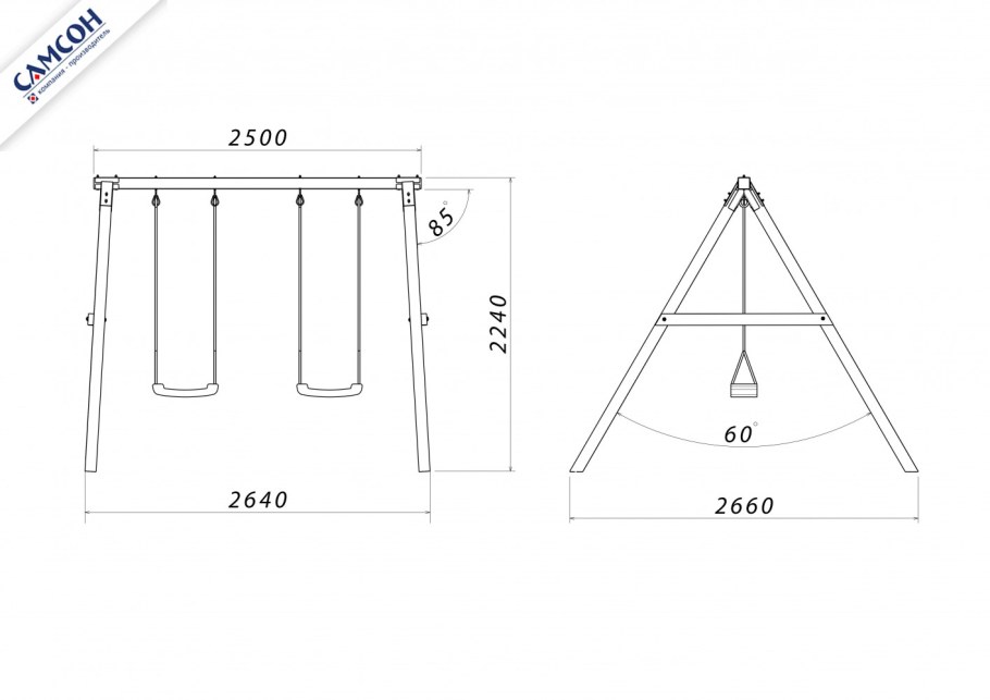 Качели и профильной трубы чертежи Размеры