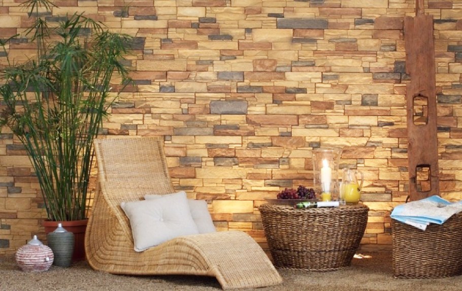 Отделка стен декоративным камнем