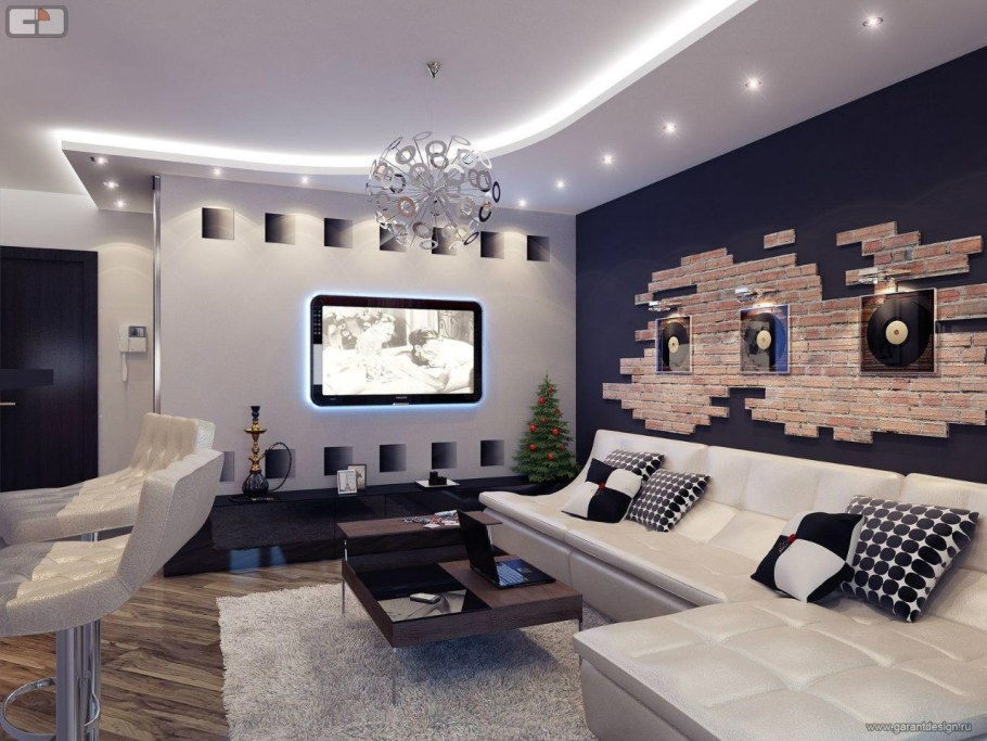 Гостиная 16 м в современном стиле