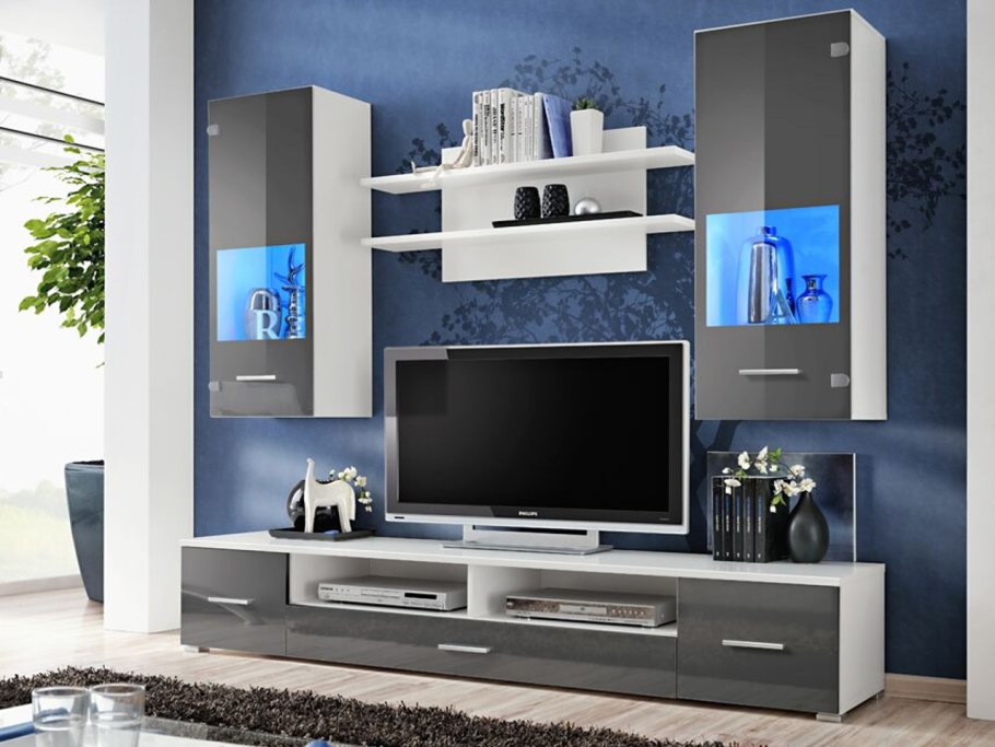 Стенка Кельн белый глянец