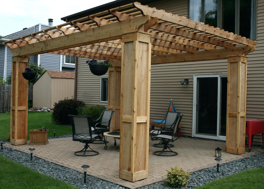 Терраса для частного дома с навесом