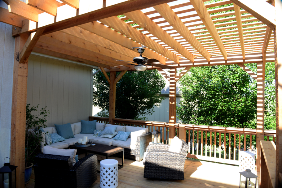 Навес к дачному домику