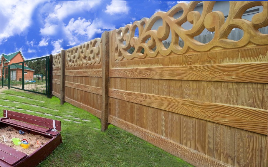 Красивый железобетонный забор