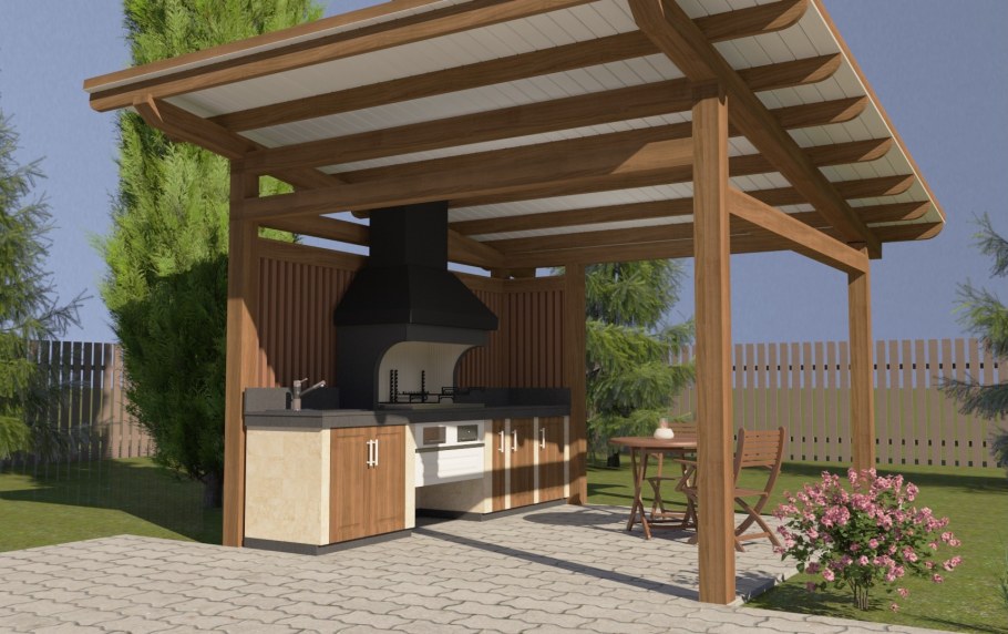 Делиса беседка с барбекю
