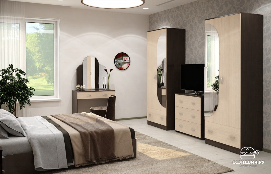 Спальня Александра венге/бел.дуб