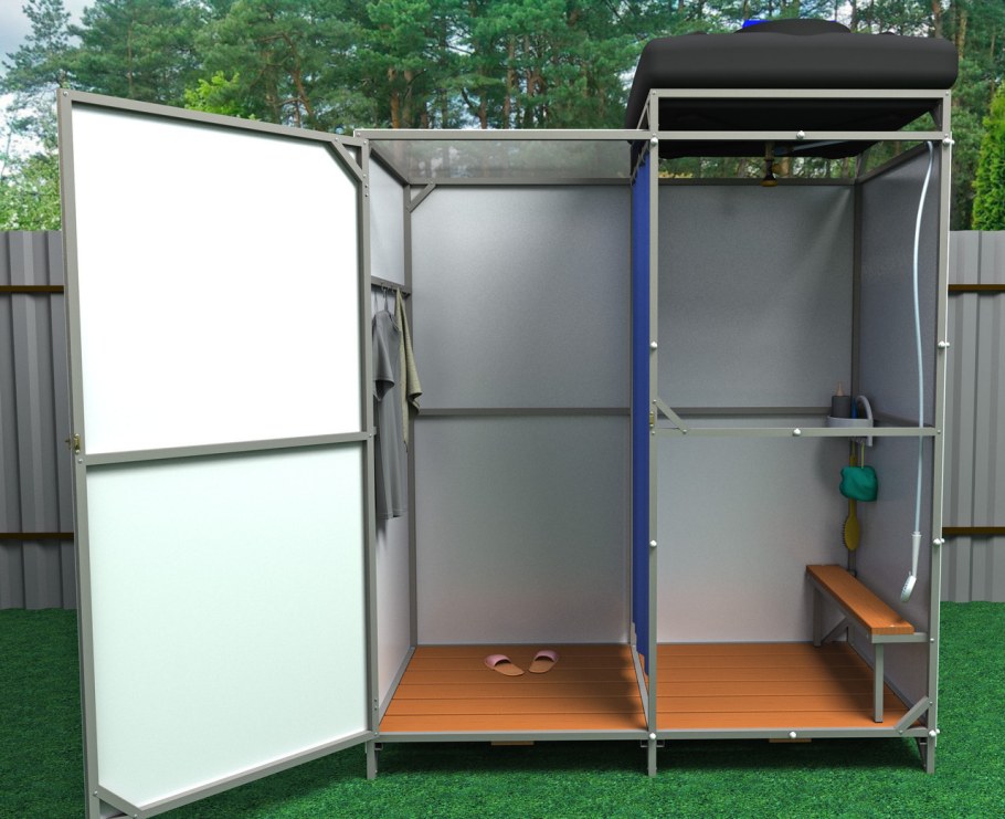 Каркас душа из профильной трубы 40х20