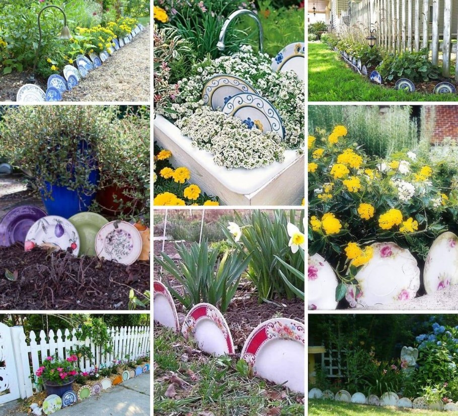 Заборчик для клумбы из подручных материалов