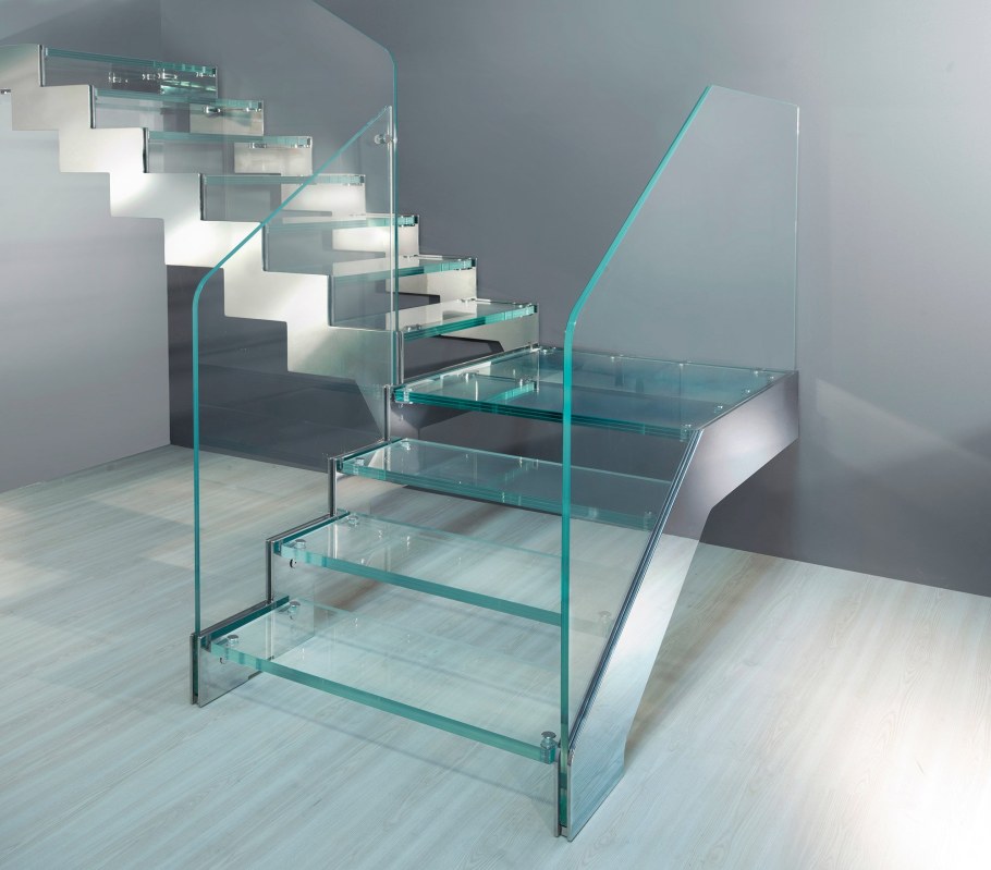 Стеклянные перила для лестниц