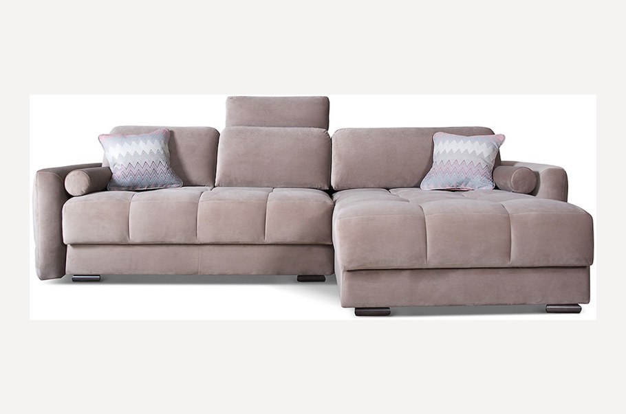 Серый велюровый диван