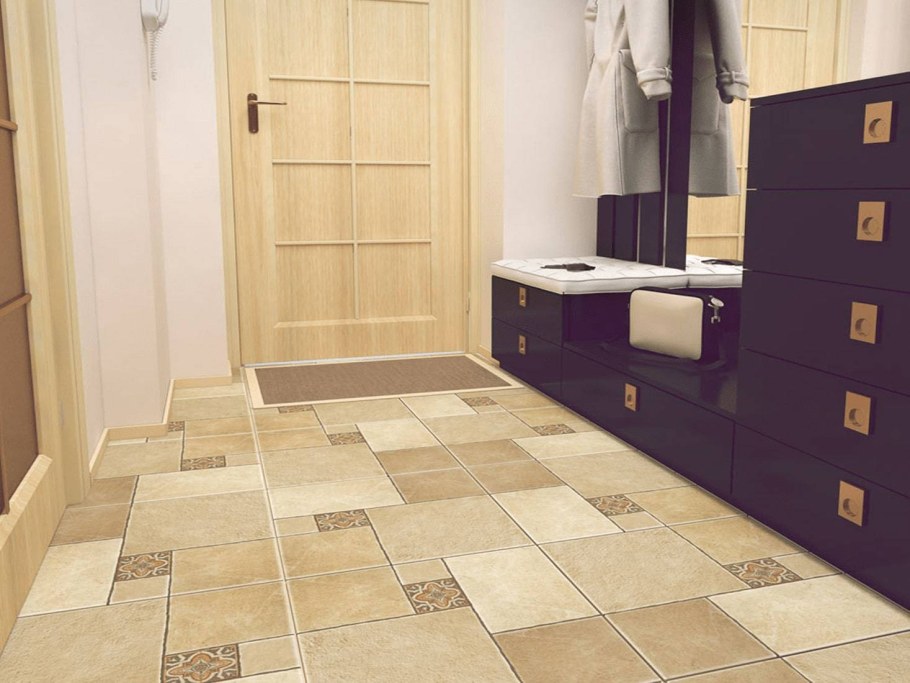 Укладка плитки в коридоре