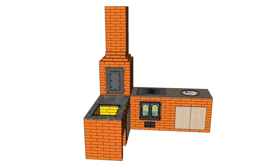 Подставка для казана из кирпича