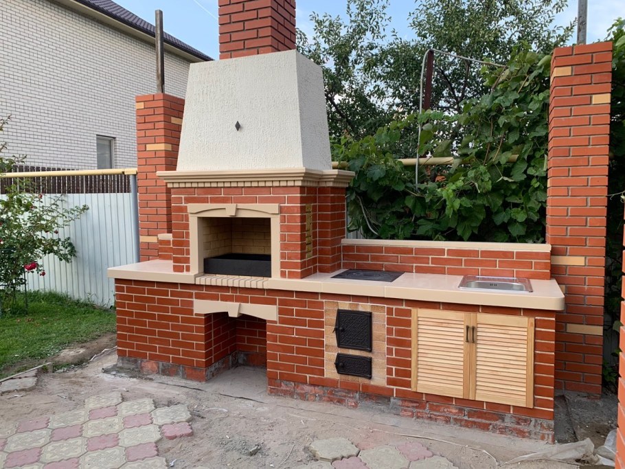 Печь мангальница из кирпича