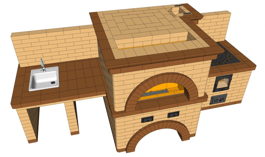 Печь с казаном старинный