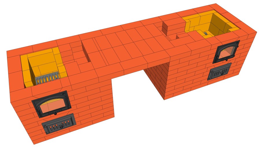 Уличная печь для казана из кирпича