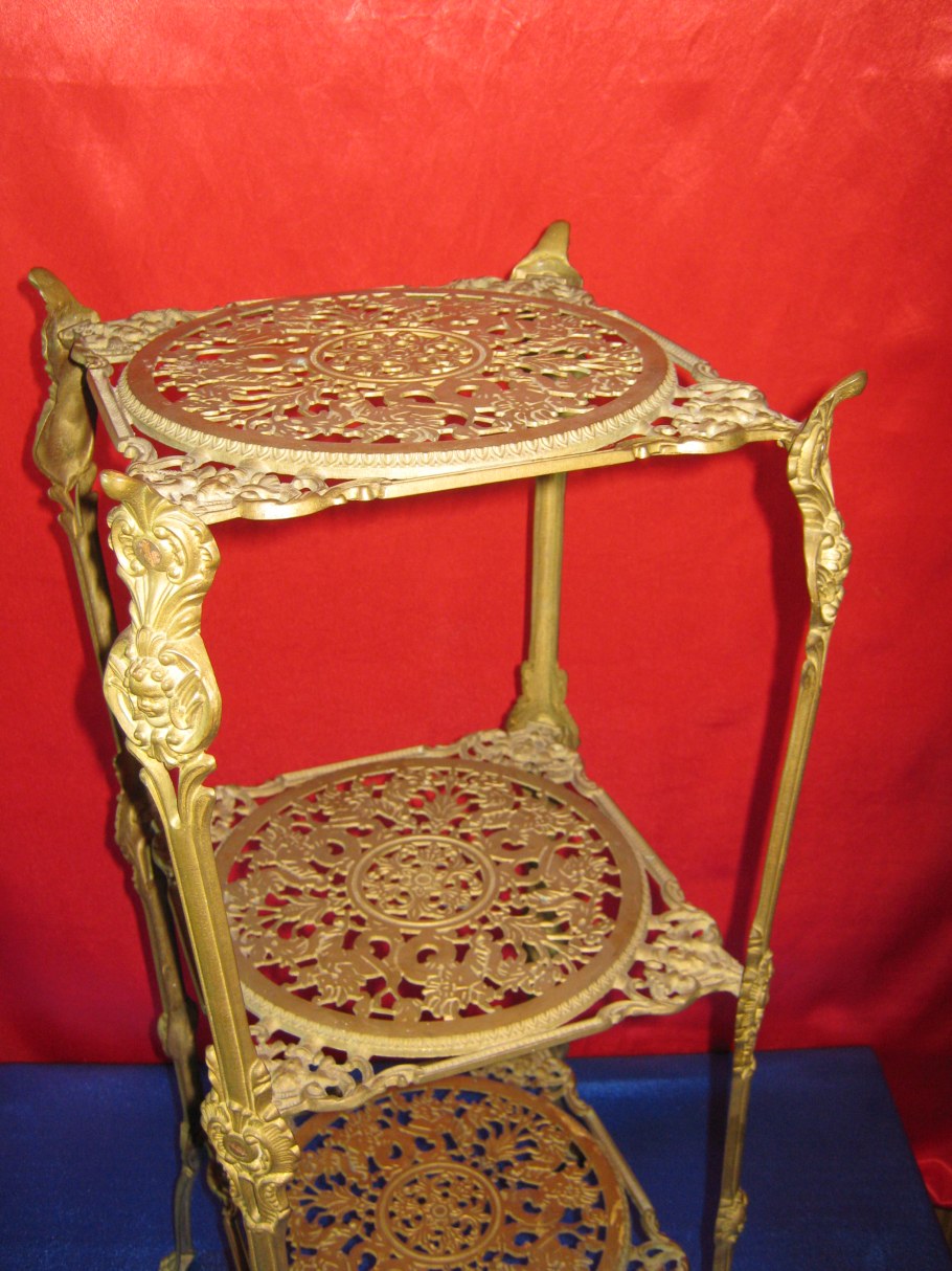 Этажерка четырехэтажная узор, цвет: бронза sw130199br