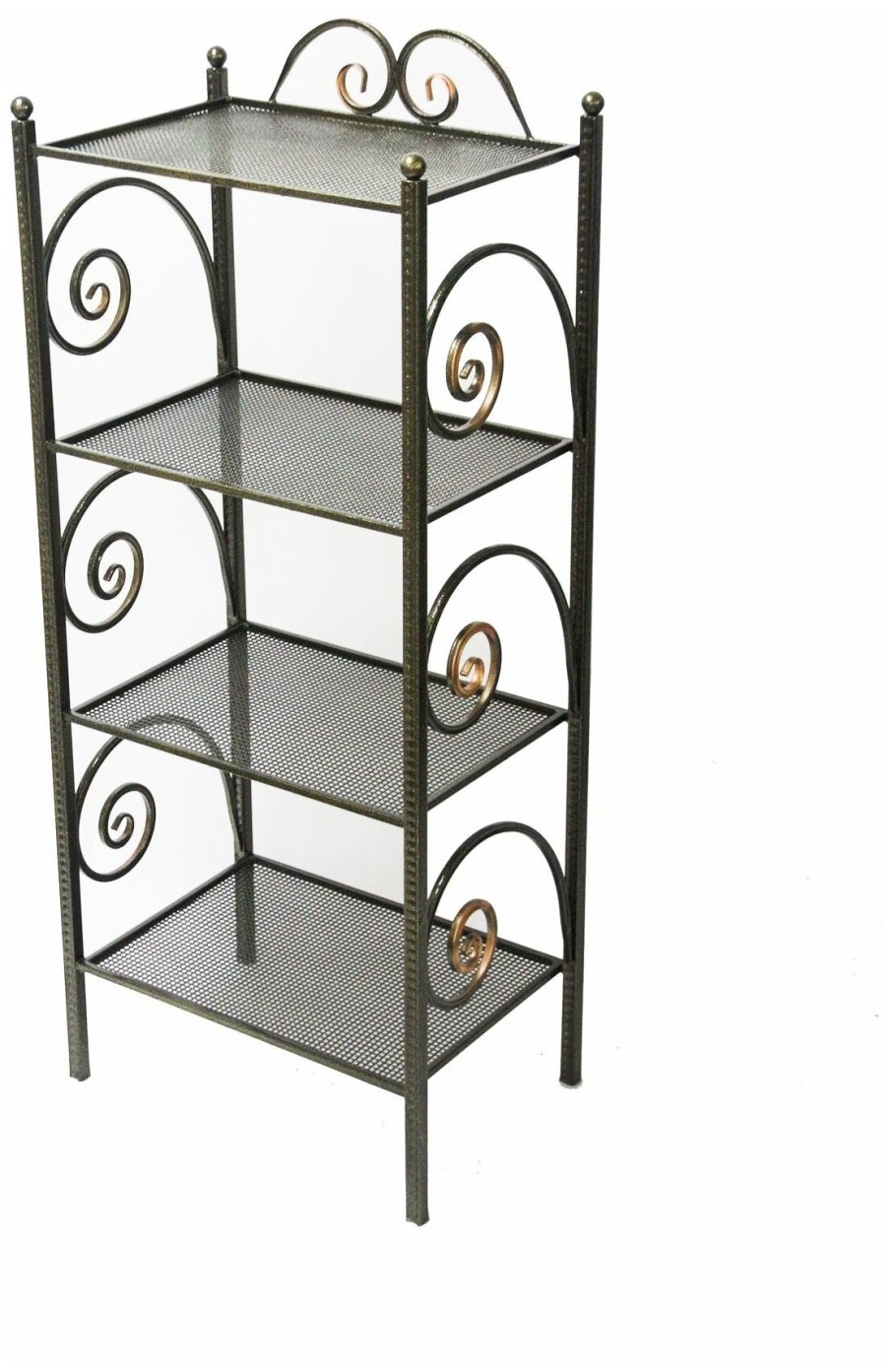 Этажерка Узорная черный с патиной Инсайт