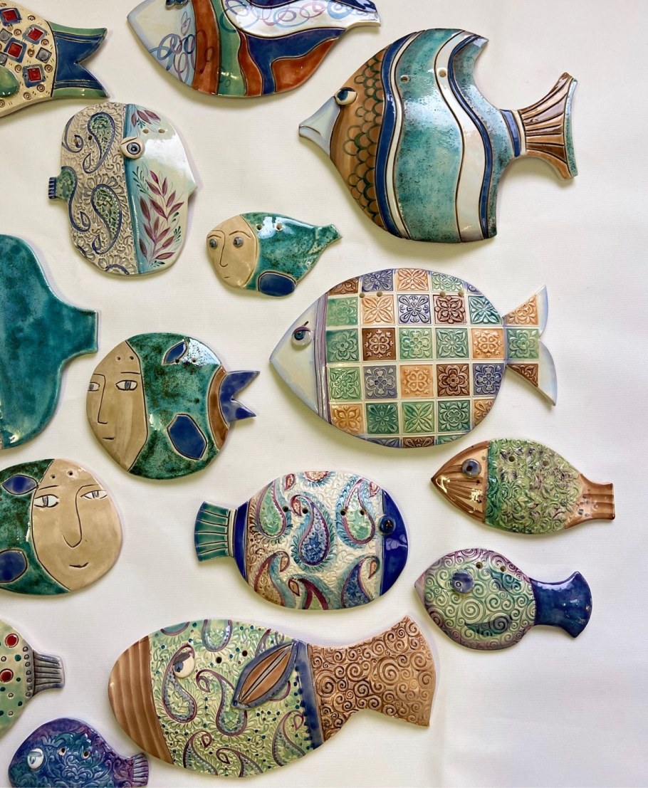 Металлические рыбы декор для стены