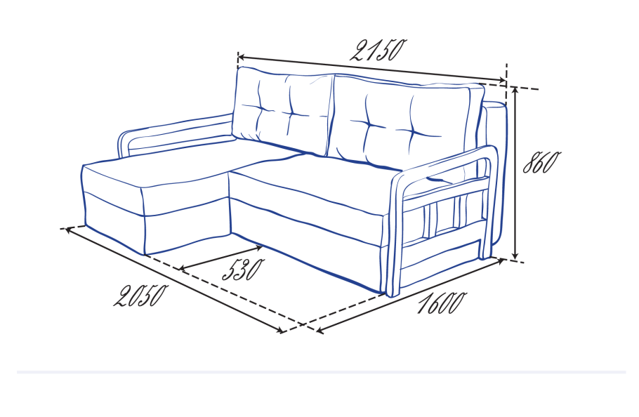 Раскрой углового дивана