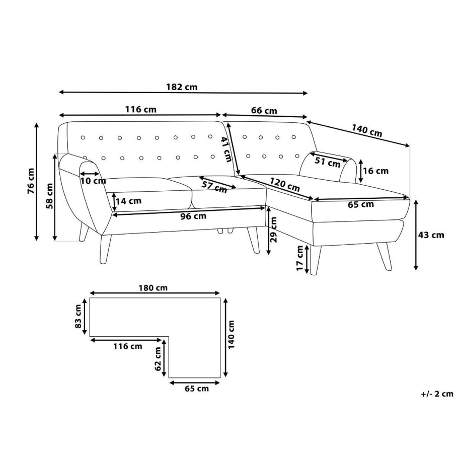Каркас углового дивана Честер чертеж