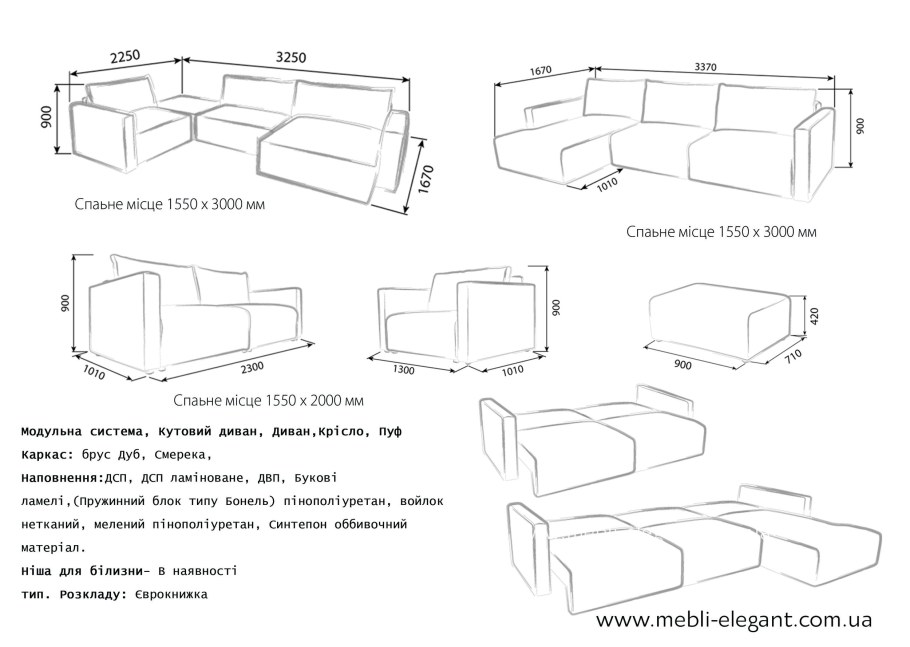Диван Мэдисон угловой схема сборки
