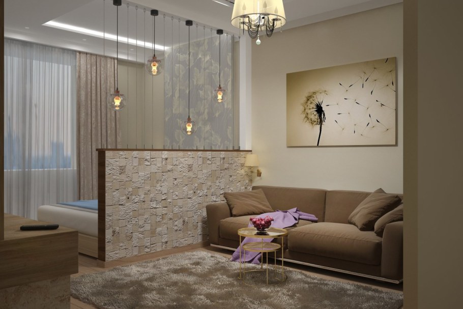 Красивый интерьер однушки