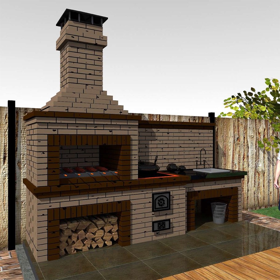 Беседка с тандыром и мангалом