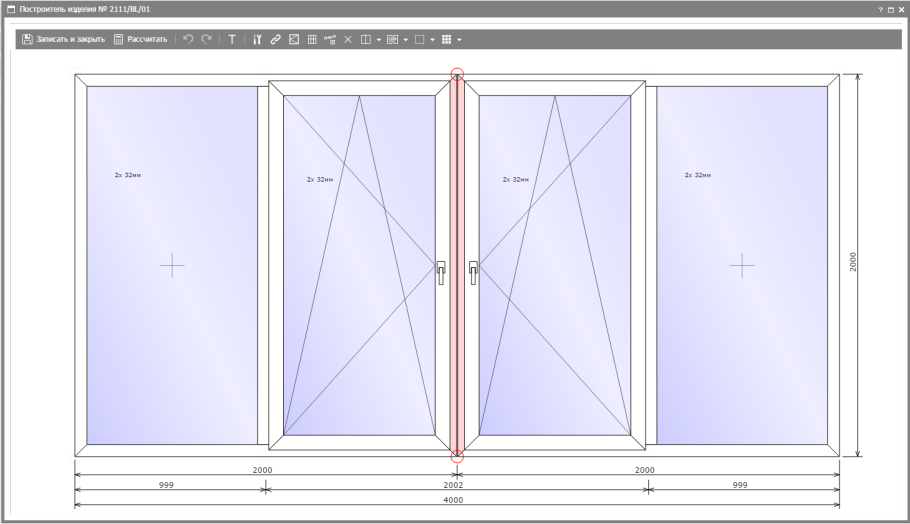 Чертеж окон ПВХ