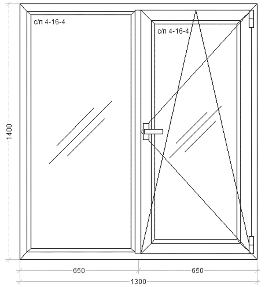 Профиль дверной ПВХ чертеж