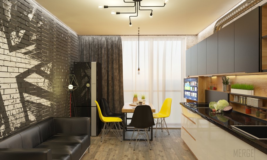 Стиль лофт в панельной трешке