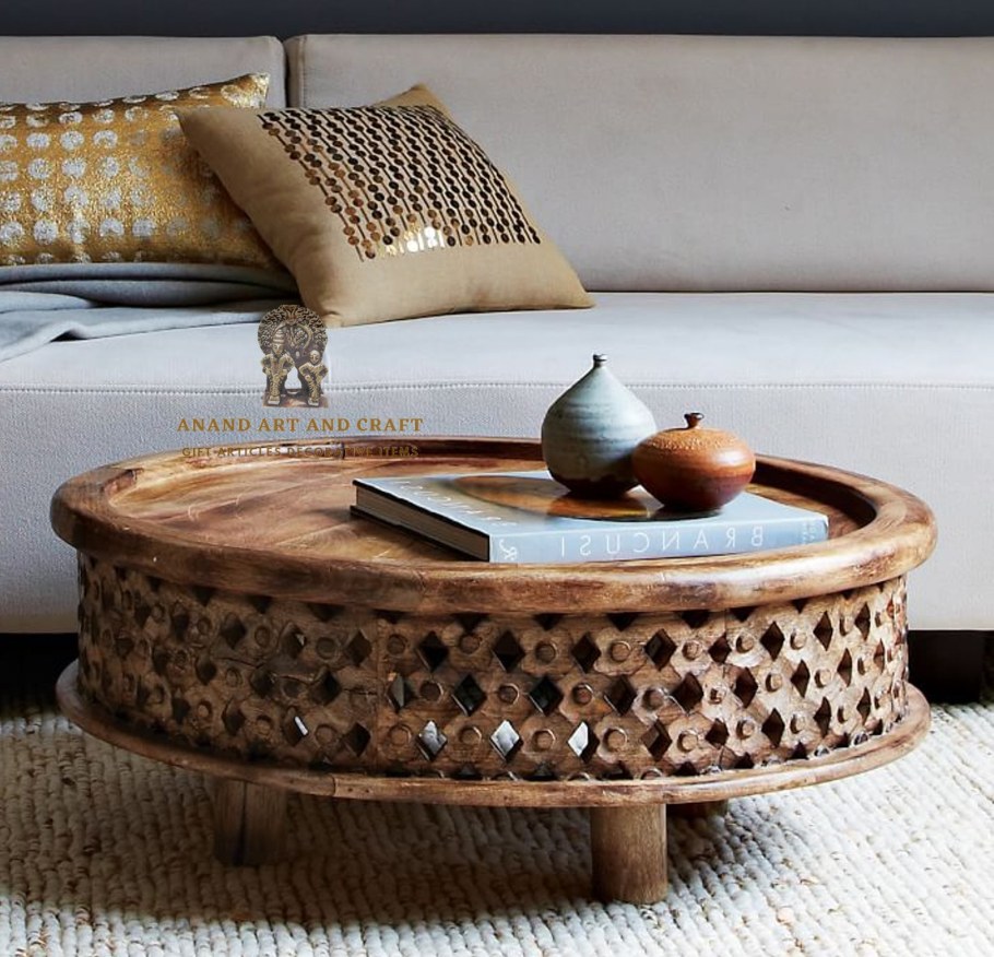 Carved Wood Coffee Table