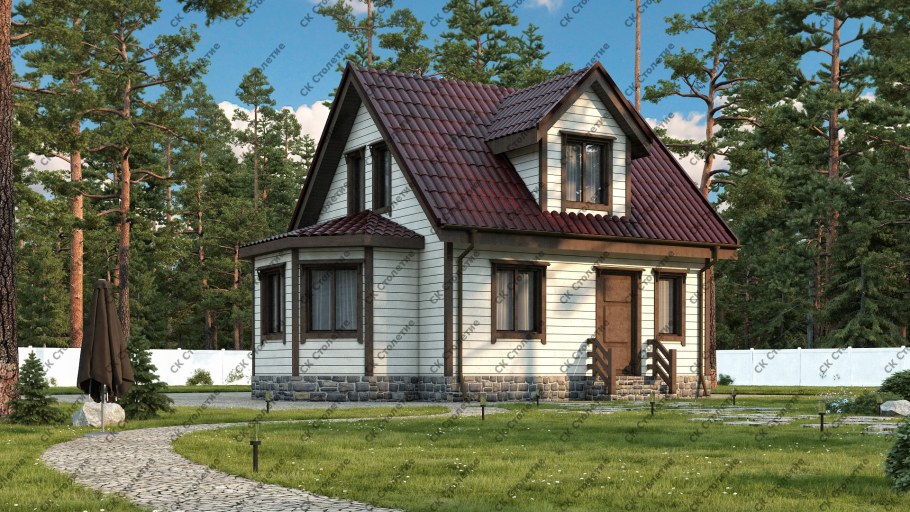 Деревянный дом с эркером