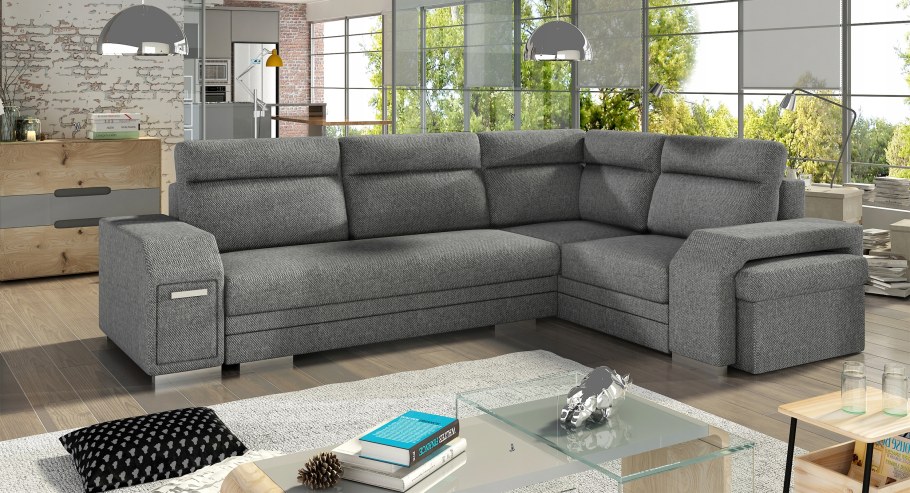 Угловой диван с пуфиком