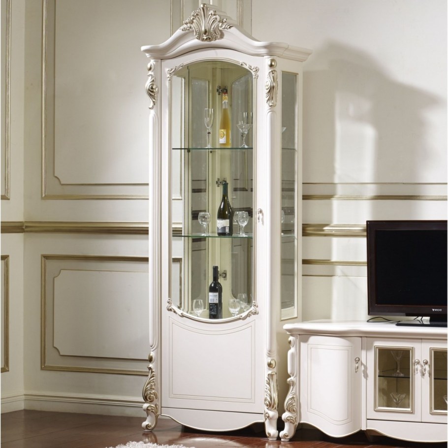 Витрина 1-дв Afina орех с зол New 6017 правая