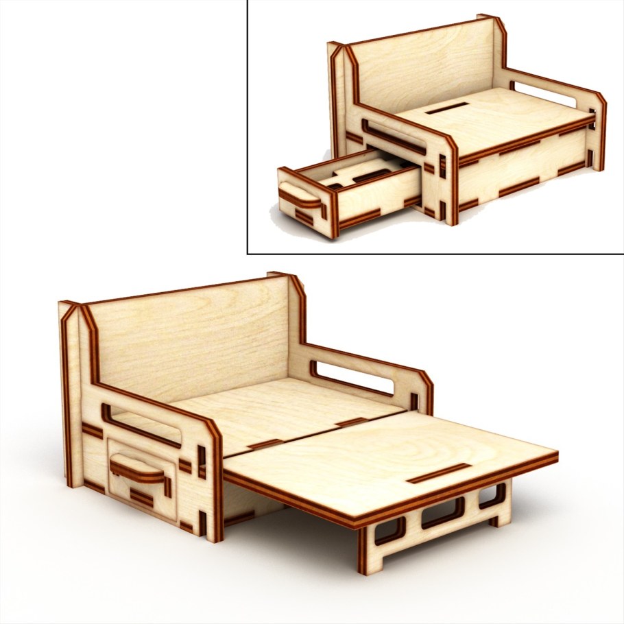 Диван деревянный раскладной