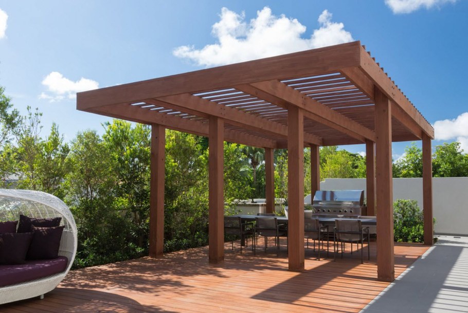 Навес пергола из дерева
