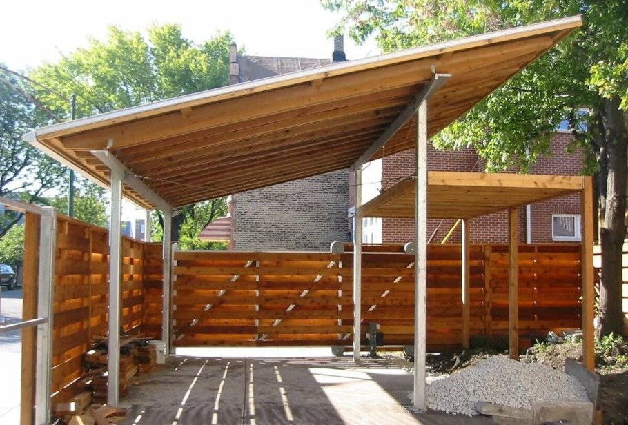 Легкий деревянный навес