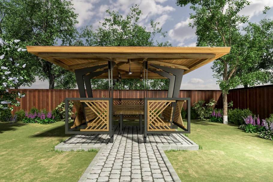 Беседка навес из дерева